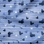 Steamboat Willie Cartoon Blue Stripes Fabric