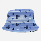Steamboat Willie Cartoon Blue Stripes Fabric