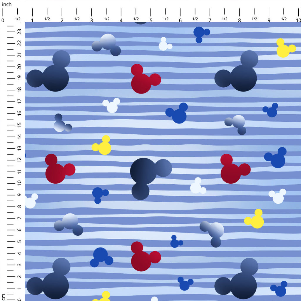 Steamboat Willie Colourful Cartoon Stripes Fabric