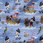 Steamboat Willie Captain and Friends Stripes Fabric