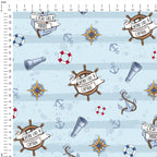 Steamboat Willie Light Blue Stripes Fabric