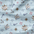 Steamboat Willie Light Blue Stripes Fabric