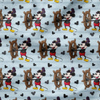 Steamboat Willie Captain Light Blue Stripes Fabric