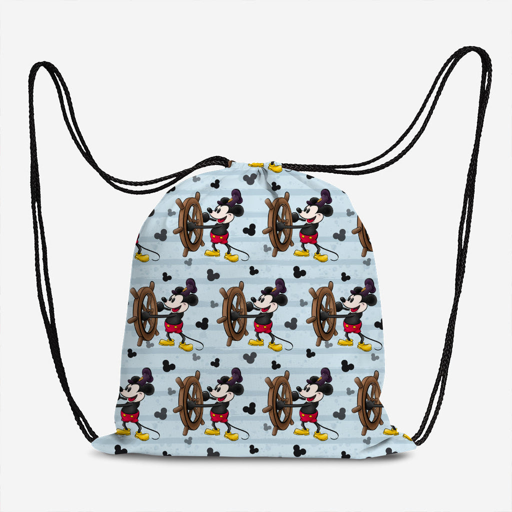 Steamboat Willie Captain Light Blue Stripes Fabric