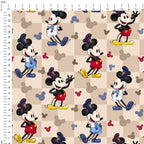 Steamboat Willie Cartoon Beige Checks Fabric