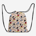 Steamboat Willie Cartoon Beige Checks Fabric