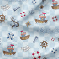 Steamboat Willie Light Blue Checks Fabric