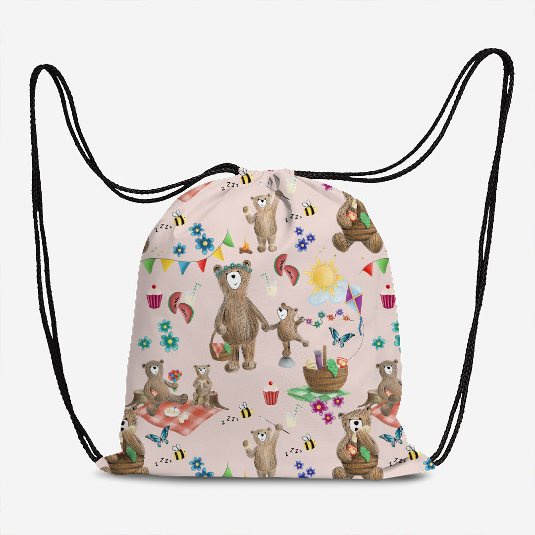 Bear Picnic Pink Fabric