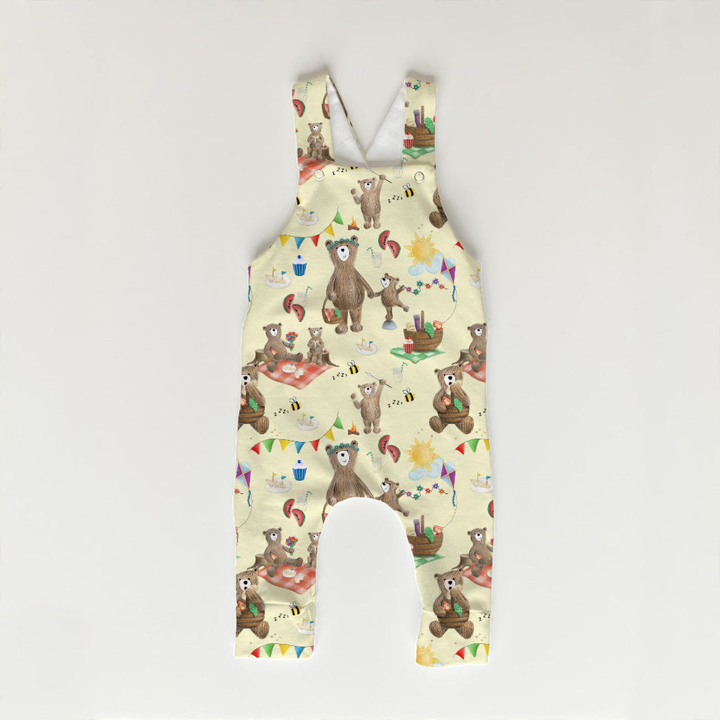 Bear Picnic Yellow Fabric