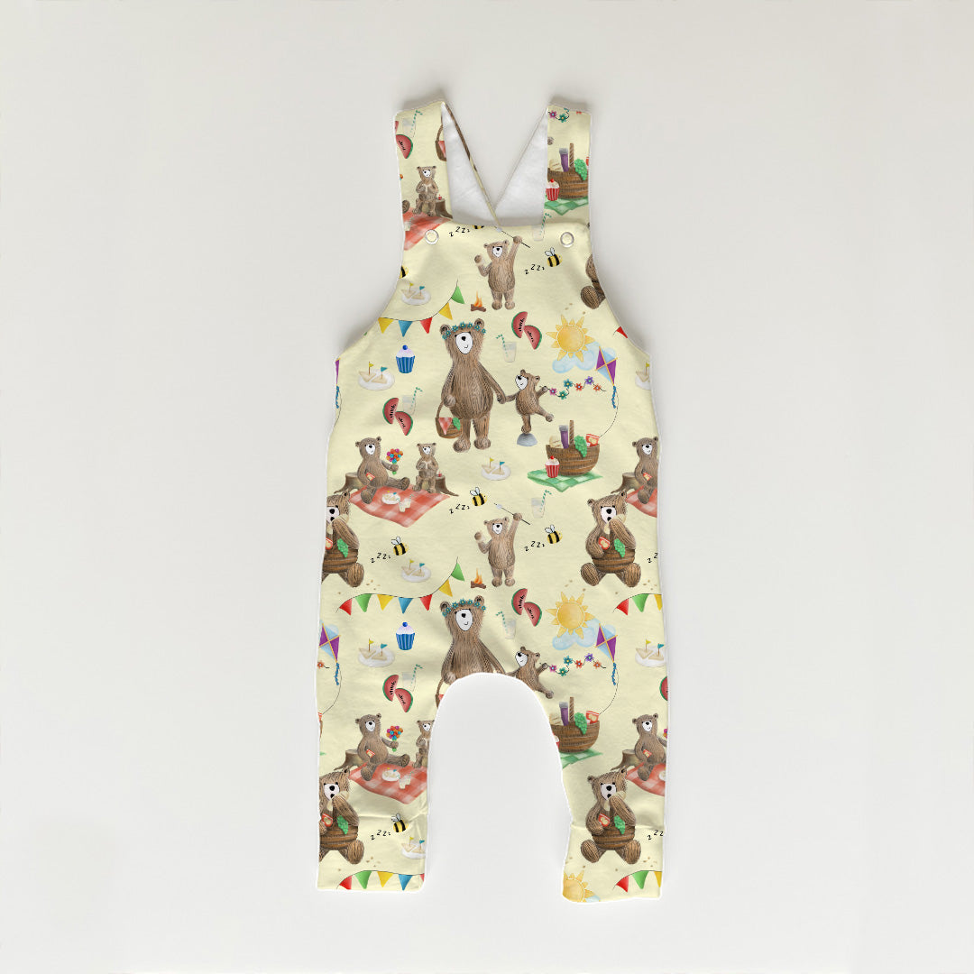 Bear Picnic Yellow Fabric
