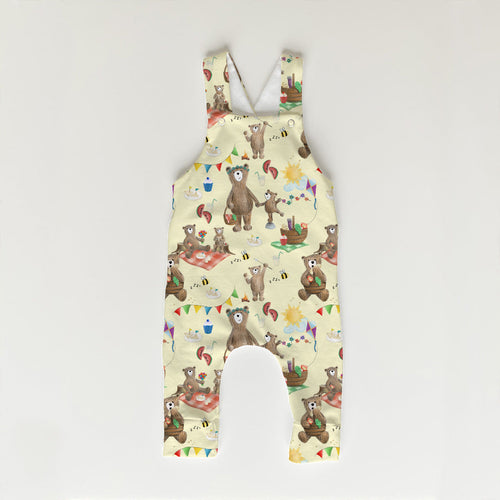 Bear Picnic Yellow Fabric