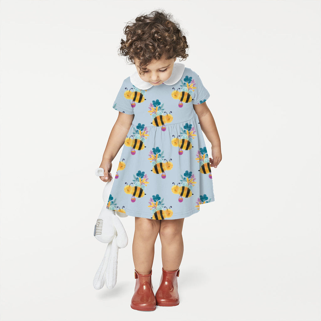 Busy Bee Blue Fabric