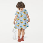 Busy Bee Blue Fabric