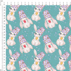 Easter Bunny Teal Fabric