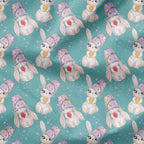 Easter Bunny Teal Fabric