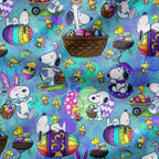 Eggcelent Easter Fun Blue Fabric