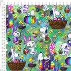 Eggcelent Easter Fun Green Fabric