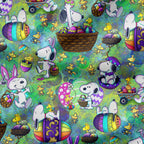 Eggcelent Easter Fun Green Fabric