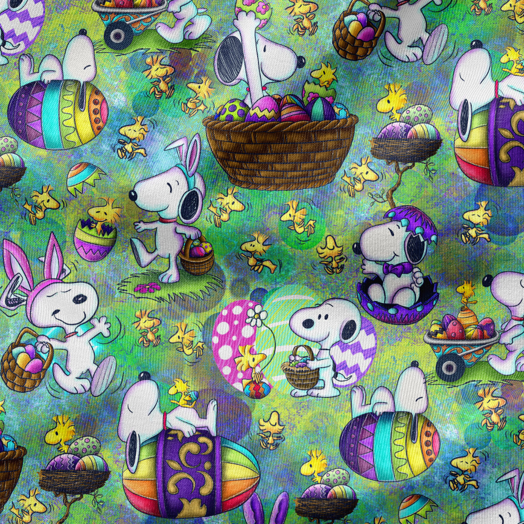 Eggcelent Easter Fun Green Fabric