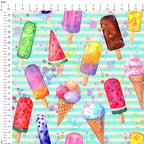 Ice Cream Stripes Fabric