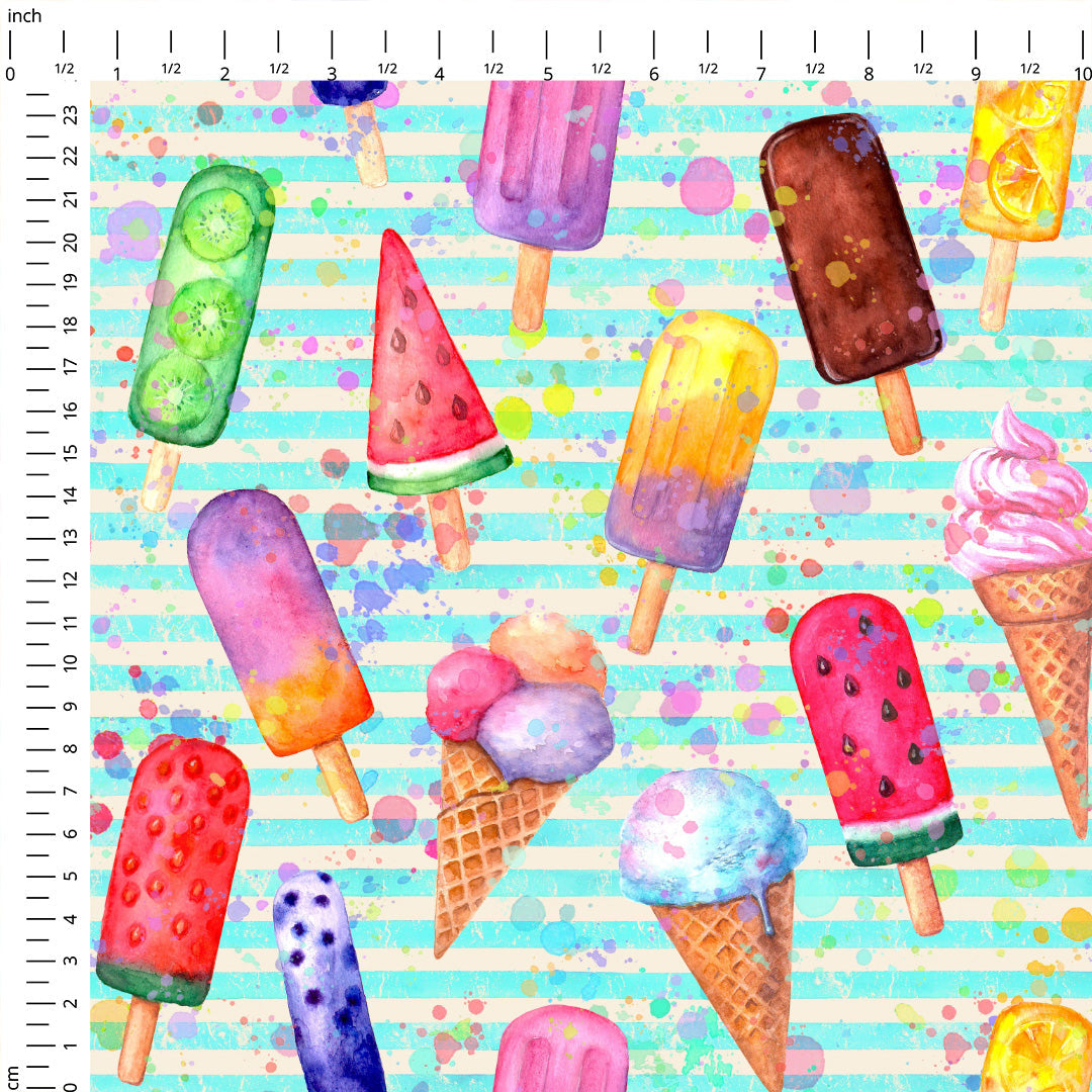 Ice Cream Stripes Fabric
