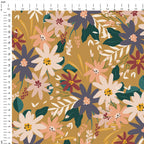 Leafy Mustard Floral Fabric
