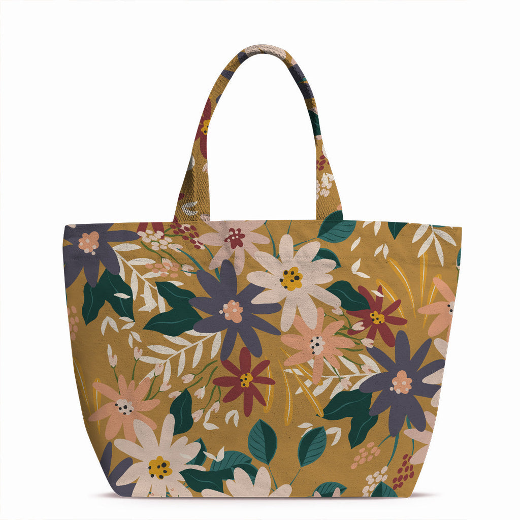 Leafy Mustard Floral Fabric
