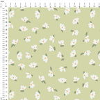 Ditsy Flowers Green Fabric