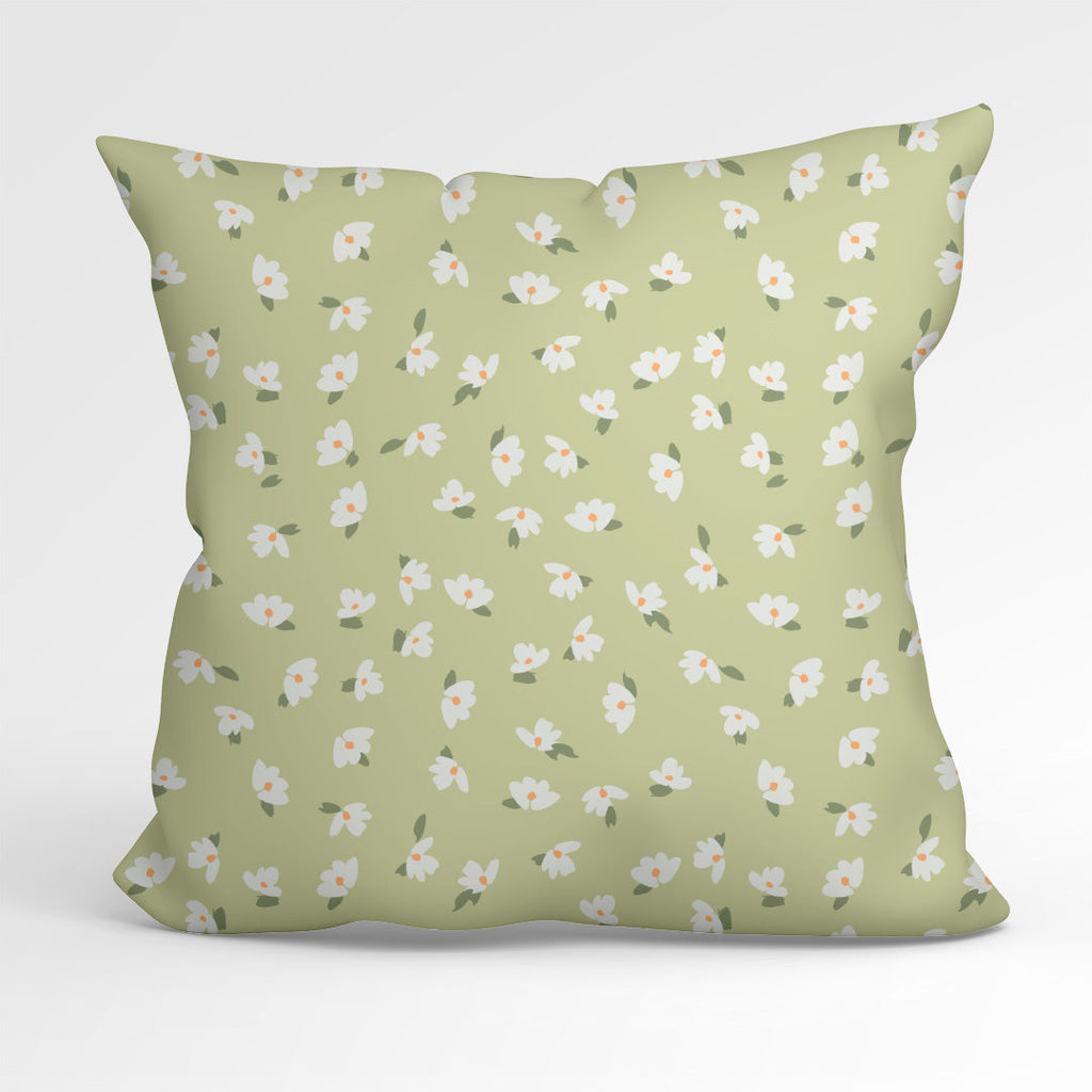 Ditsy Flowers Green Fabric