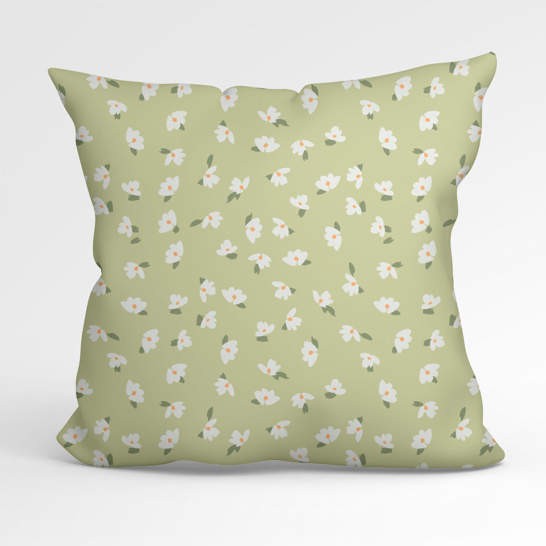 Ditsy Flowers Green Fabric