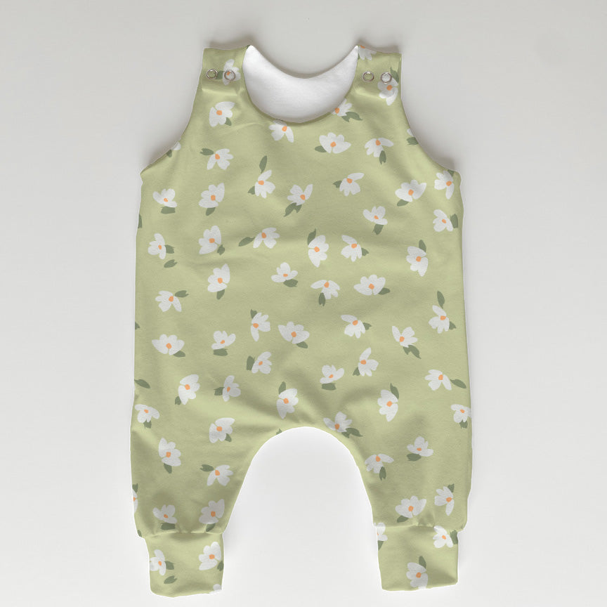 Ditsy Flowers Green Fabric