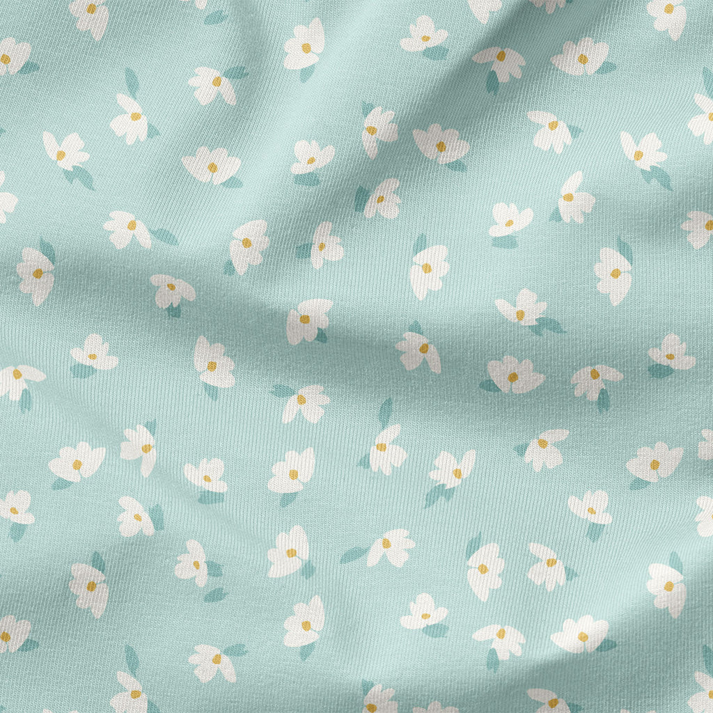 Ditsy Flowers Mint Fabric