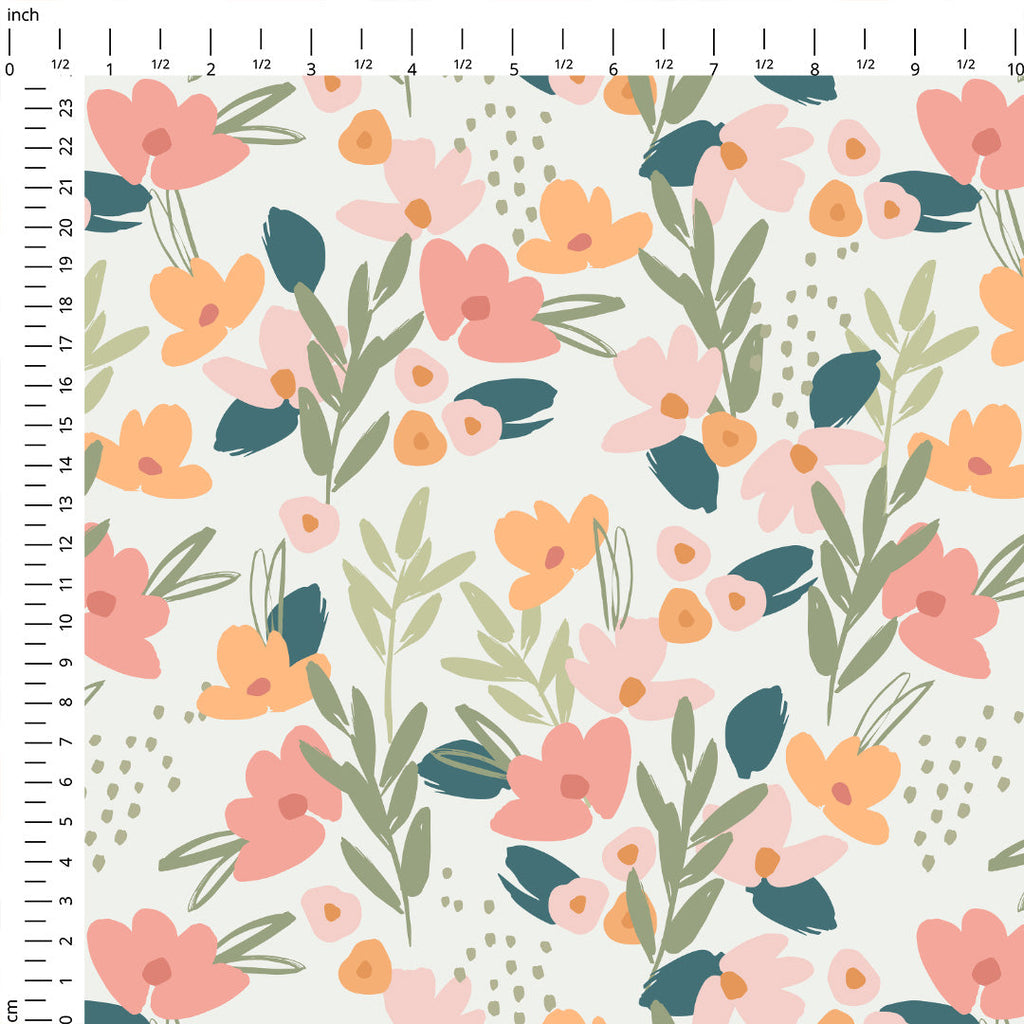 Easter Flowers Cream Fabric