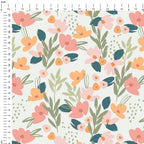 Easter Flowers Cream Fabric