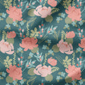 Easter Flowers Green Fabric