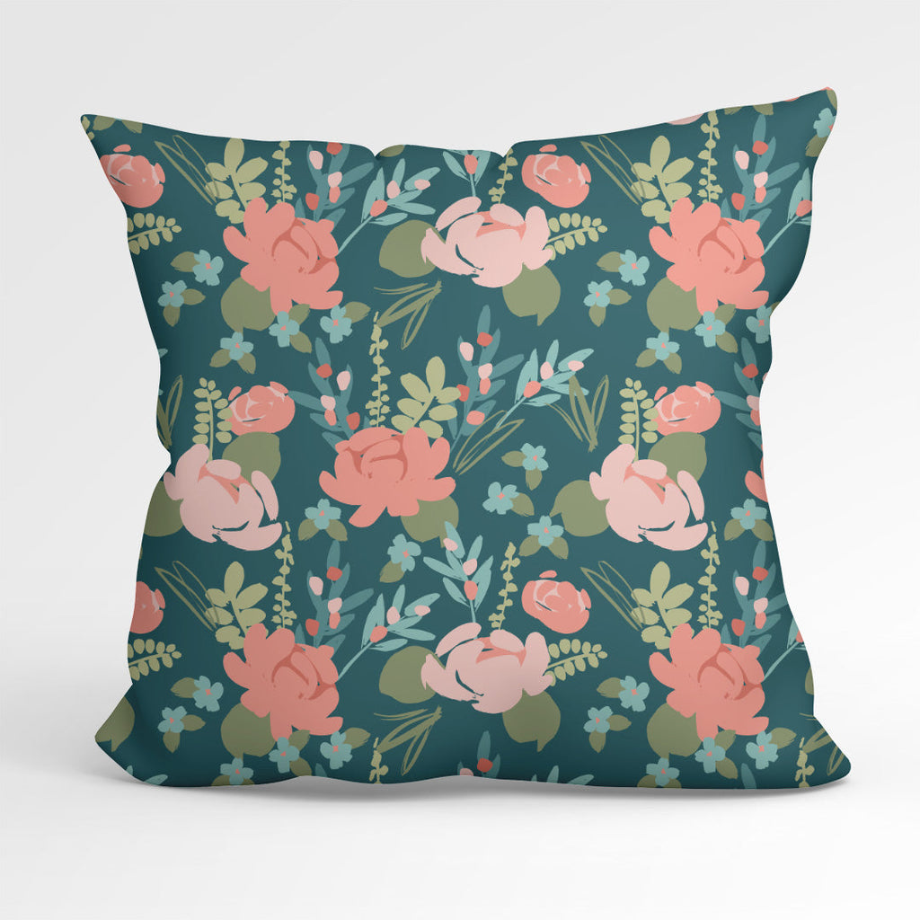 Easter Flowers Green Fabric