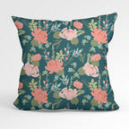 Easter Flowers Green Fabric
