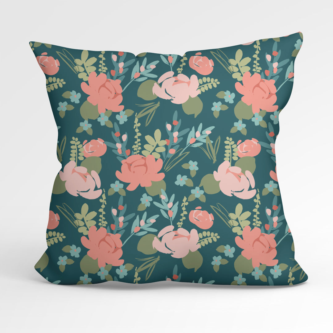 Easter Flowers Green Fabric