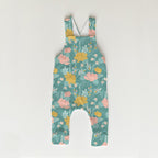 Easter Flowers Teal Fabric