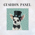 CUSHION Fabric Panel Top Hat Chihuahua CP-96