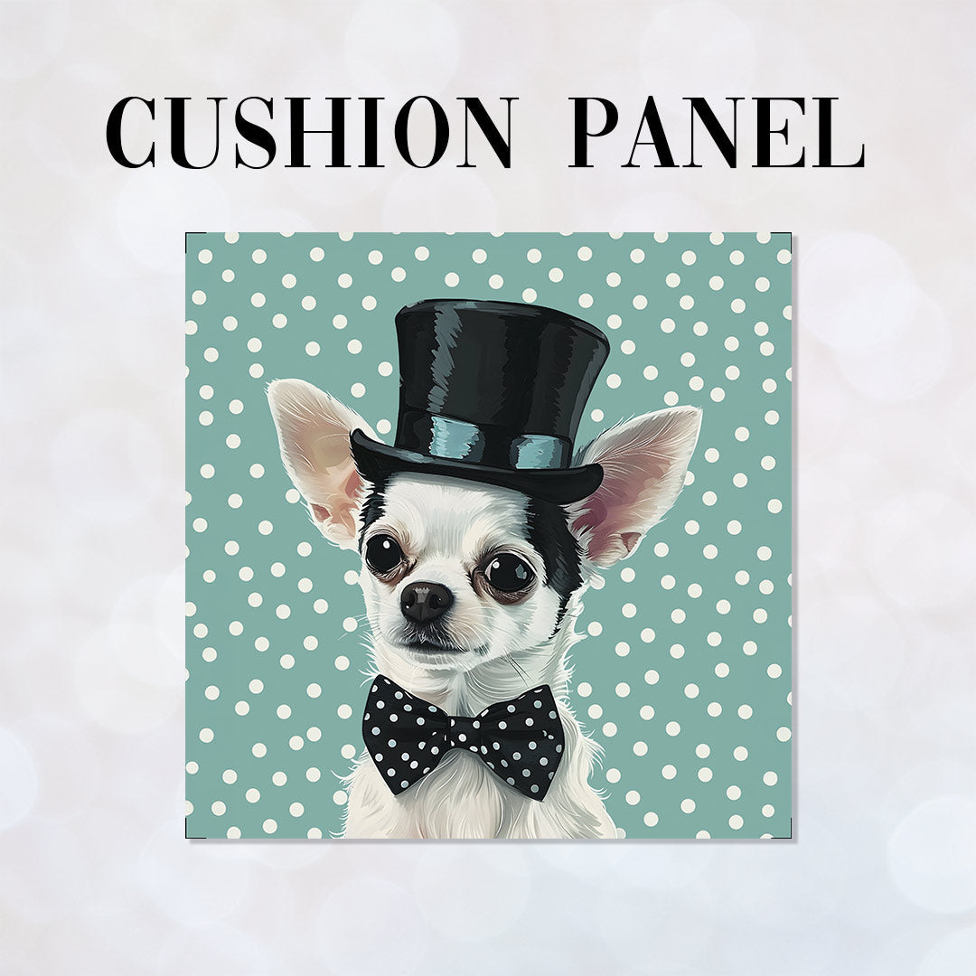 CUSHION Fabric Panel Top Hat Chihuahua CP-96