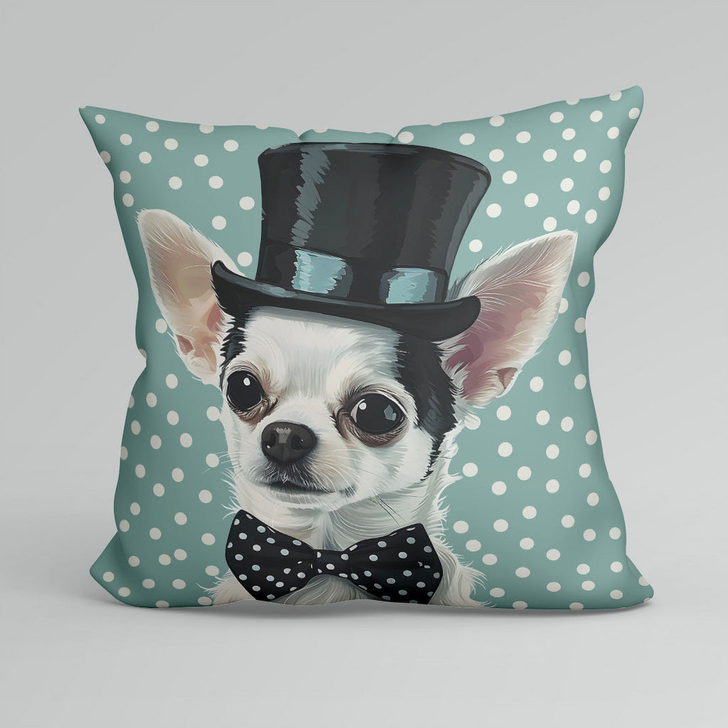 CUSHION Fabric Panel Top Hat Chihuahua CP-96