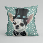 CUSHION Fabric Panel Top Hat Chihuahua CP-96