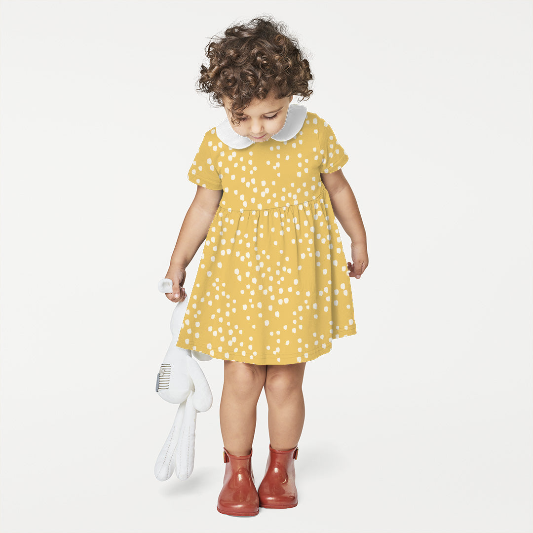 Spots On Mustard Fabric