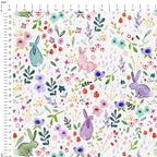 Watercolour Spring Bunnies Fabric