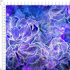 Abstract Flower Blue Fabric