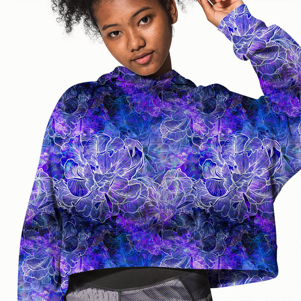 Abstract Flower Blue Fabric