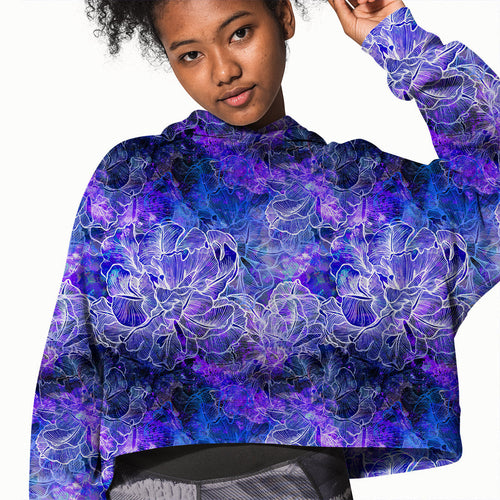Abstract Flower Blue Fabric