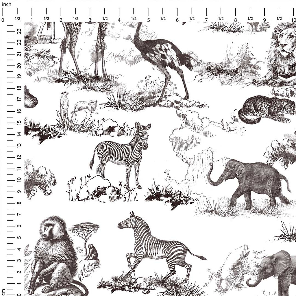 Africa Brown Toile De Jouy Fabric