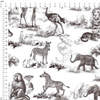 Africa Brown Toile De Jouy Fabric